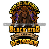 Sexy Afro Man King October Birthday Fashion Model Confident Hat Style Long Dreadlocks SVG JPG PNG Vector Clipart Cricut Silhouette Cut Cutting