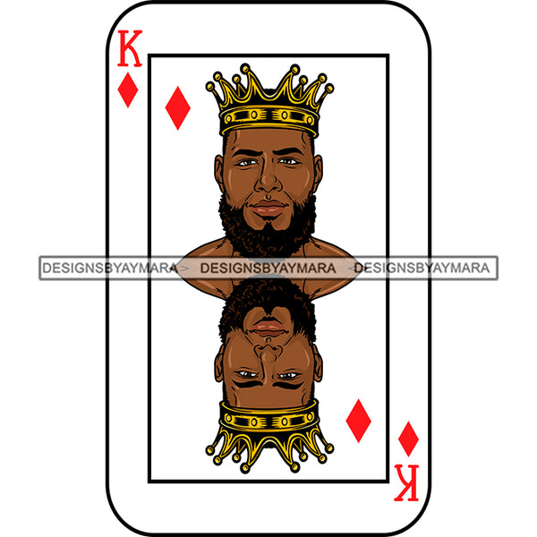 Ace King Man Royalty Blackjack Casino Card Game Attractive Black Man Bearded Hipster Male Guy Hombre Macho Manly SVG Files For Cutting