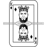 Ace King Man Royalty Blackjack Casino Card Game Attractive Black Man Bearded Hipster Male Guy Hombre Macho Manly SVG Files For Cutting