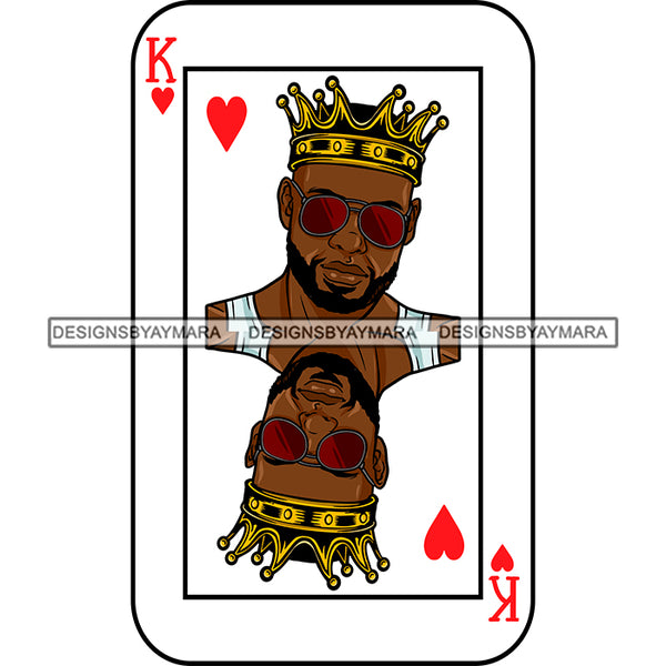 Ace King Man Royalty Blackjack Casino Card Game Attractive Black Man Bearded Hipster Male Guy Hombre Macho Manly SVG Files For Cutting