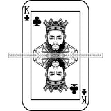 Ace King Man Royalty Blackjack Casino Card Game Attractive Black Man Bearded Hipster Male Guy Hombre Macho Manly SVG Files For Cutting