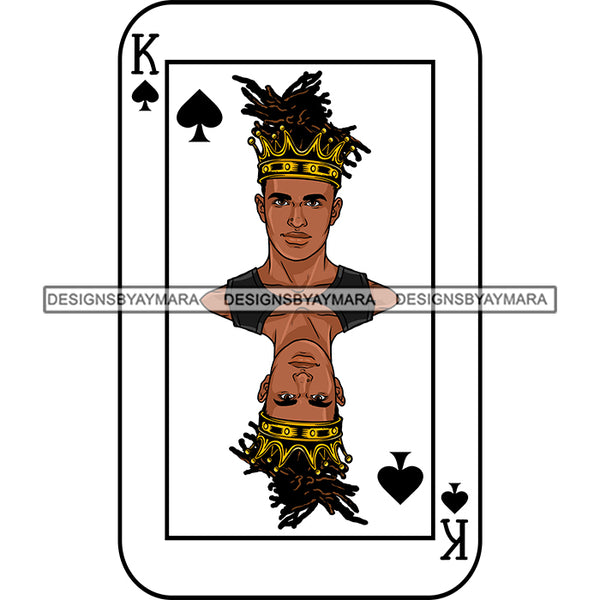 Ace King Man Royalty Blackjack Casino Card Game Attractive Black Man Bearded Hipster Male Guy Hombre Macho Manly SVG Files For Cutting