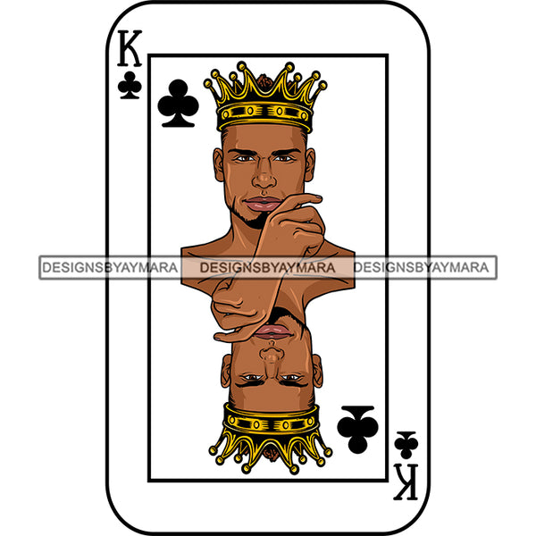 Ace King Man Royalty Blackjack Casino Card Game Attractive Black Man Bearded Hipster Male Guy Hombre Macho Manly SVG Files For Cutting