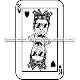 Ace King Man Royalty Blackjack Casino Card Game Attractive Black Man Bearded Hipster Male Guy Hombre Macho Manly SVG Files For Cutting