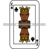 Ace King Man Royalty Blackjack Casino Card Game Attractive Black Man Bearded Hipster Male Guy Hombre Macho Manly SVG Files For Cutting