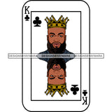 Ace King Man Royalty Blackjack Casino Card Game Attractive Black Man Bearded Hipster Male Guy Hombre Macho Manly SVG Files For Cutting