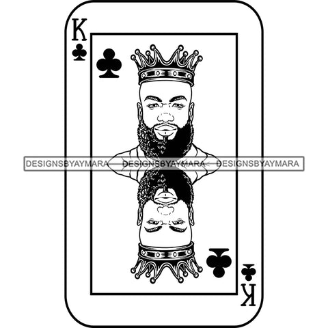 Ace King Man Royalty Blackjack Casino Card Game Attractive Black Man Bearded Hipster Male Guy Hombre Macho Manly SVG Files For Cutting