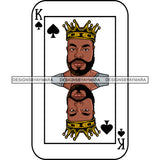 Ace King Man Royalty Blackjack Casino Card Game Attractive Black Man Bearded Hipster Male Guy Hombre Macho Manly SVG Files For Cutting