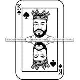 Ace King Man Royalty Blackjack Casino Card Game Attractive Black Man Bearded Hipster Male Guy Hombre Macho Manly SVG Files For Cutting