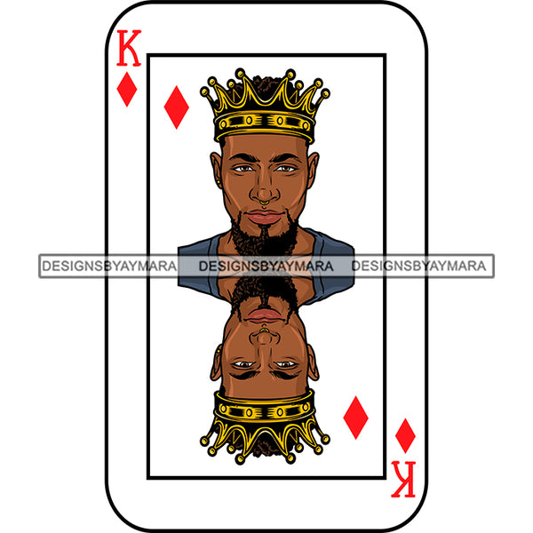 Ace King Man Royalty Blackjack Casino Card Game Attractive Black Man Bearded Hipster Male Guy Hombre Macho Manly SVG Files For Cutting