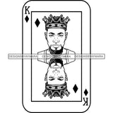 Ace King Man Royalty Blackjack Casino Card Game Attractive Black Man Bearded Hipster Male Guy Hombre Macho Manly SVG Files For Cutting