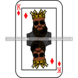 Ace King Man Royalty Blackjack Casino Card Game Attractive Black Man Bearded Hipster Male Guy Hombre Macho Manly SVG Files For Cutting