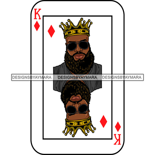 Ace King Man Royalty Blackjack Casino Card Game Attractive Black Man Bearded Hipster Male Guy Hombre Macho Manly SVG Files For Cutting