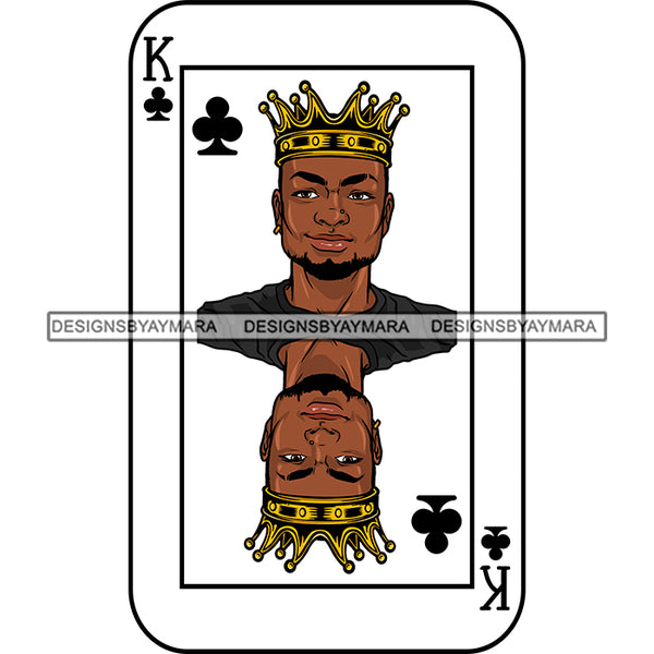 Ace King Man Royalty Blackjack Casino Card Game Attractive Black Man Bearded Hipster Male Guy Hombre Macho Manly SVG Files For Cutting