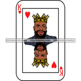 Ace King Man Royalty Blackjack Casino Card Game Attractive Black Man Bearded Hipster Male Guy Hombre Macho Manly SVG Files For Cutting