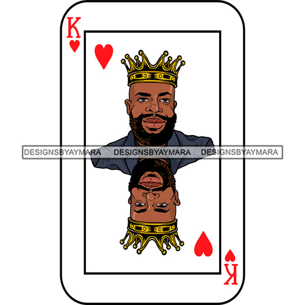 Ace King Man Royalty Blackjack Casino Card Game Attractive Black Man Bearded Hipster Male Guy Hombre Macho Manly SVG Files For Cutting