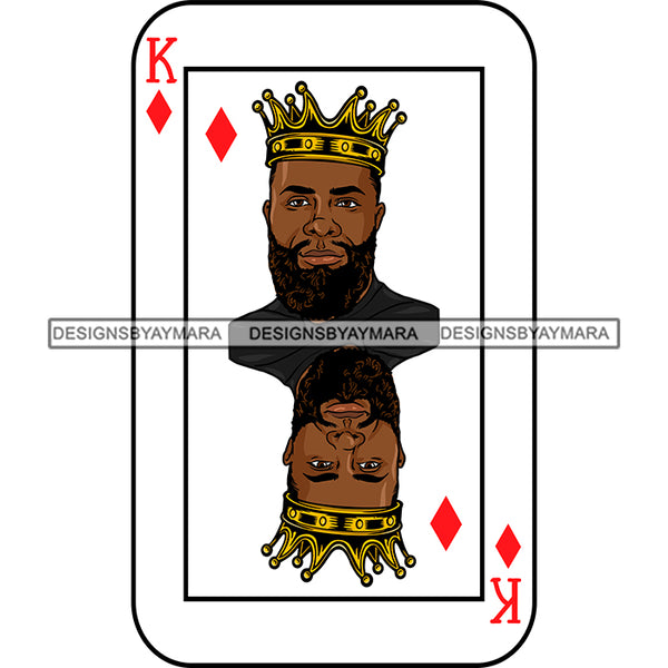 Ace King Man Royalty Blackjack Casino Card Game Attractive Black Man Bearded Hipster Male Guy Hombre Macho Manly SVG Files For Cutting