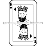 Ace King Man Royalty Blackjack Casino Card Game Attractive Black Man Bearded Hipster Male Guy Hombre Macho Manly SVG Files For Cutting