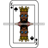 Ace King Man Royalty Blackjack Casino Card Game Attractive Black Man Bearded Hipster Male Guy Hombre Macho Manly SVG Files For Cutting