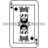 Ace King Man Royalty Blackjack Casino Card Game Attractive Black Man Bearded Hipster Male Guy Hombre Macho Manly SVG Files For Cutting