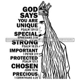 Black King African Man God Says You Are Strong Powerful Male Respect PNG JPG SVG Cutting Files For Silhouette Cricut and More!