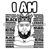 Black King African Man I'm Strong Powerful Man Male Respect PNG JPG SVG Cutting Files For Silhouette Cricut and More!