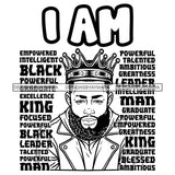 Black King African Man I'm Strong Powerful Man Male Respect PNG JPG SVG Cutting Files For Silhouette Cricut and More!