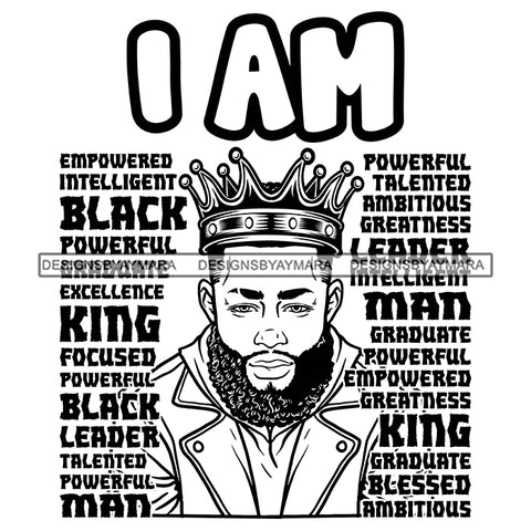 Black King African Man I'm Strong Powerful Man Male Respect PNG JPG SVG Cutting Files For Silhouette Cricut and More!