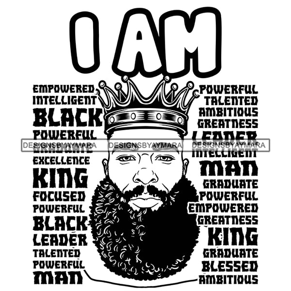 Black King African Man God Says You Are Strong Powerful Male Respect PNG JPG SVG Cutting Files For Silhouette Cricut and More!