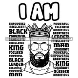 I'm Black King African Man God Says You Are Strong Powerful Man Male Respect PNG JPG SVG Cutting Files For Silhouette Cricut and More!