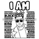 I'm Black King African Man God Says You Are Strong Powerful Man Male Respect PNG JPG SVG Cutting Files For Silhouette Cricut and More!