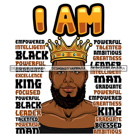 Black King African Man God Says You Are Strong Powerful Man Male Respect PNG JPG SVG Cutting Files For Silhouette Cricut and More!