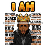 I'm Black King African Man God Says You Are Strong Powerful Man Male Respect PNG JPG SVG Cutting Files For Silhouette Cricut and More!
