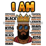 I'm Black King African Man God Says You Are Strong Powerful Man Male Respect PNG JPG SVG Cutting Files For Silhouette Cricut and More!