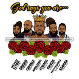 Black King African Man God Says You Are Strong Powerful Man Male Respect PNG JPG SVG Cutting Files For Silhouette Cricut and More!