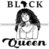 Black Queen In Black And White Africa SVG JPG PNG Vector Clipart Cricut Silhouette Cut Cutting