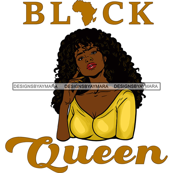 Black Queen In Gold Africa SVG JPG PNG Vector Clipart Cricut Silhouette Cut Cutting