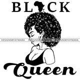 Black Queen In Black And White Africa SVG JPG PNG Vector Clipart Cricut Silhouette Cut Cutting