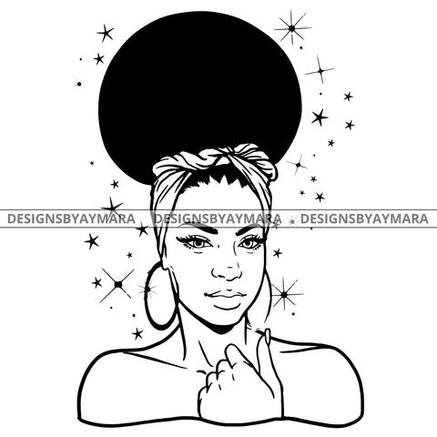 Confident Goddess Diva Black Queen In BW No Words SVG JPG PNG Vector Clipart Cricut Silhouette Cut Cutting