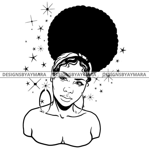 Confident Goddess Diva Black Queen In BW No Words SVG JPG PNG Vector Clipart Cricut Silhouette Cut Cutting