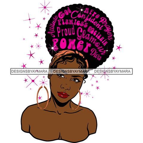 Confident Goddess Diva Black Queen In Color With Words SVG JPG PNG Vector Clipart Cricut Silhouette Cut Cutting
