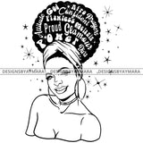 Confident Goddess Diva Black Queen In BW With Words SVG JPG PNG Vector Clipart Cricut Silhouette Cut Cutting