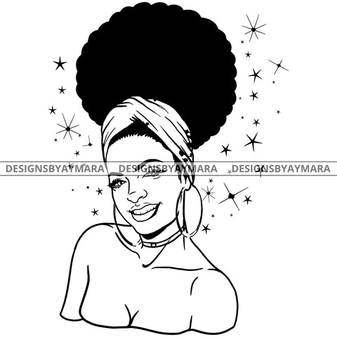 Confident Goddess Diva Black Queen In BW No Words SVG JPG PNG Vector Clipart Cricut Silhouette Cut Cutting
