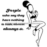 Black Queen Crowned In Black And White No Face SVG JPG PNG Vector Clipart Cricut Silhouette Cut Cutting