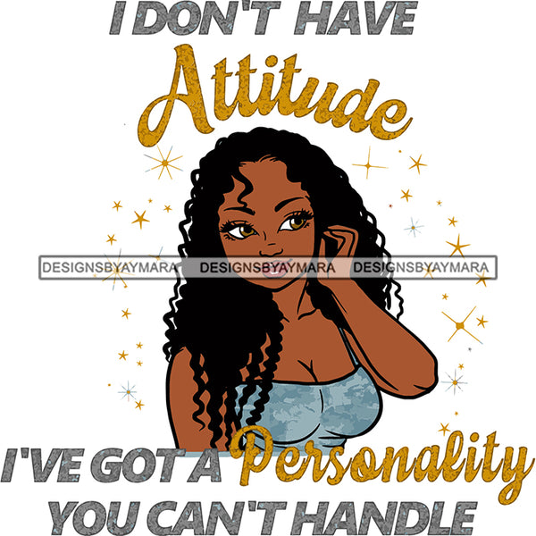 Afro Black Woman Goddess Queen Sexy Woman Life Quotes Attitude Long Curly Hair Style SVG Cutting Files For Silhouette Cricut