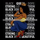 Afro Black Woman Sexy Queen Life Quotes Strong Chosen Dope Curly Hair Style SVG Cutting Files For Silhouette Cricut