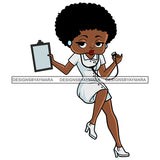 Afro Cute Sexy Betty Nurse Sensual Curvy Boss Lady Big Eyes Queen Melanin Curly Afro Hair Style SVG PNG JPG Cutting Files For Silhouette Cricut More
