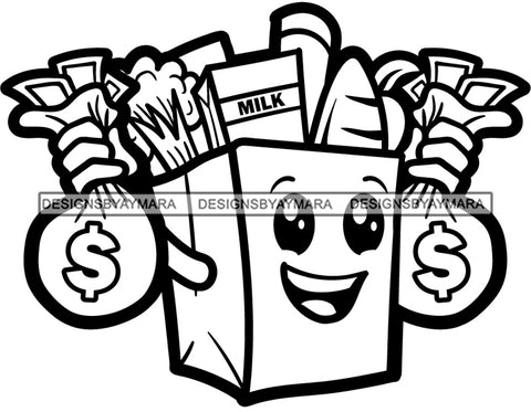 Grocery Bags Expensive Food Business Logo SVG PNG JPG Cut Files For Silhouette Cricut and More!