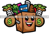 Grocery Bags Expensive Food Business Logo SVG PNG JPG Cut Files For Silhouette Cricut and More!