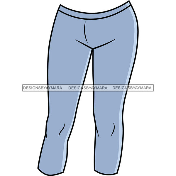 Tight Pants Light Blue Color Casual Clothes Modern Trendy Fashion Style SVG JPG PNG Vector Clipart Cricut Silhouette Cut Cutting